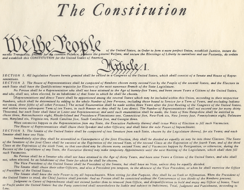 Image result for picture of the constitution of the united states